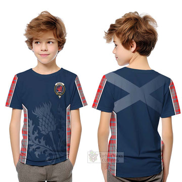Tartan Vibes Clothing Moubray Tartan Kid T-Shirt with Family Crest and Scottish Thistle Vibes Sport Style