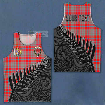 Tartan Vibes Clothing Moubray Crest Tartan Men's Tank Top with New Zealand Silver Fern Half Style