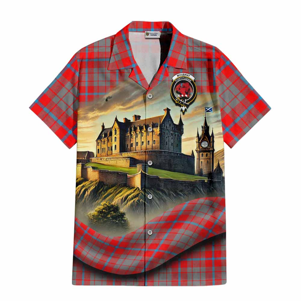 Moubray Tartan Family Crest Hawaiian Shirt with Scottish Ancient Castle Style Kid - Tartan Vibes Clothing
