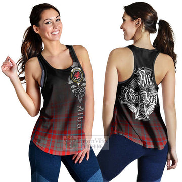 Moubray Tartan Women's Racerback Tanks Featuring Alba Gu Brath Family Crest Celtic Inspired 4XL - Tartan Vibes Clothing