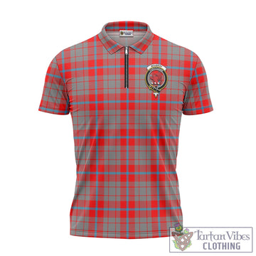 Moubray Tartan Zipper Polo Shirt with Family Crest Unisex - Tartan Vibes Clothing