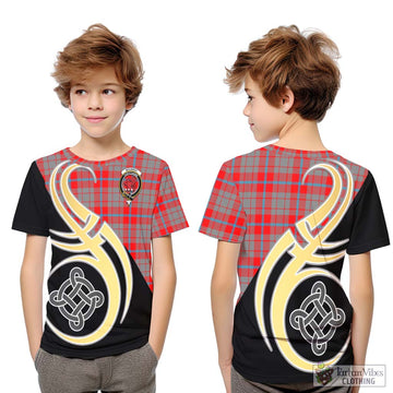 Moubray Tartan Kid T-Shirt with Family Crest and Celtic Symbol Style Youth XL Size14 - Tartan Vibes Clothing