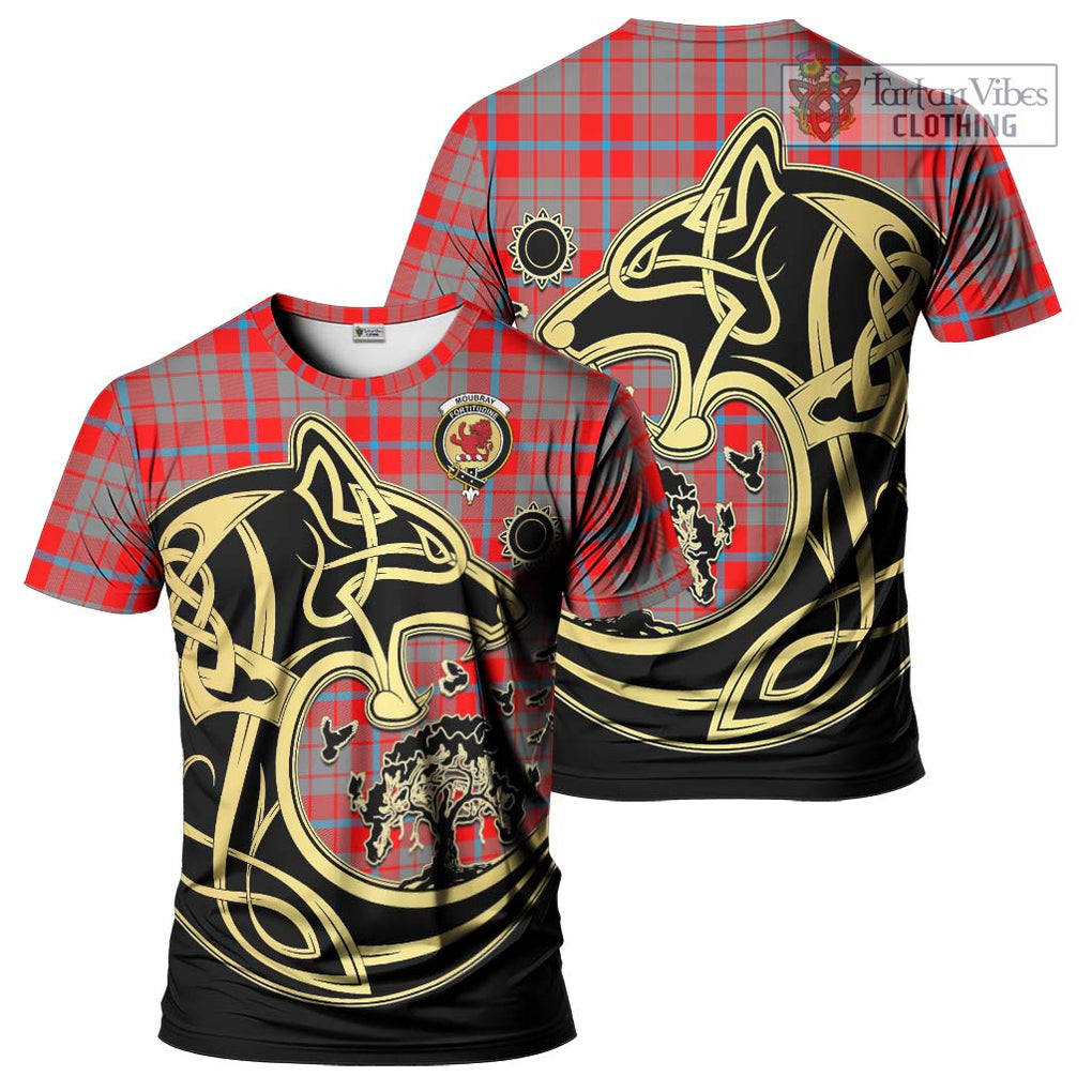 Moubray Tartan T-Shirt with Family Crest Celtic Wolf Style Kid's Shirt - Tartan Vibes Clothing