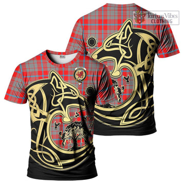 Moubray Tartan T-Shirt with Family Crest Celtic Wolf Style Kid's Shirt - Tartan Vibes Clothing