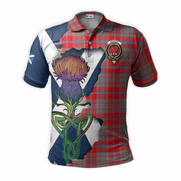 Moubray Tartan Family Crest Polo Shirt Scottish Thistle Celtic Inspired Kid - Tartan Vibes Clothing