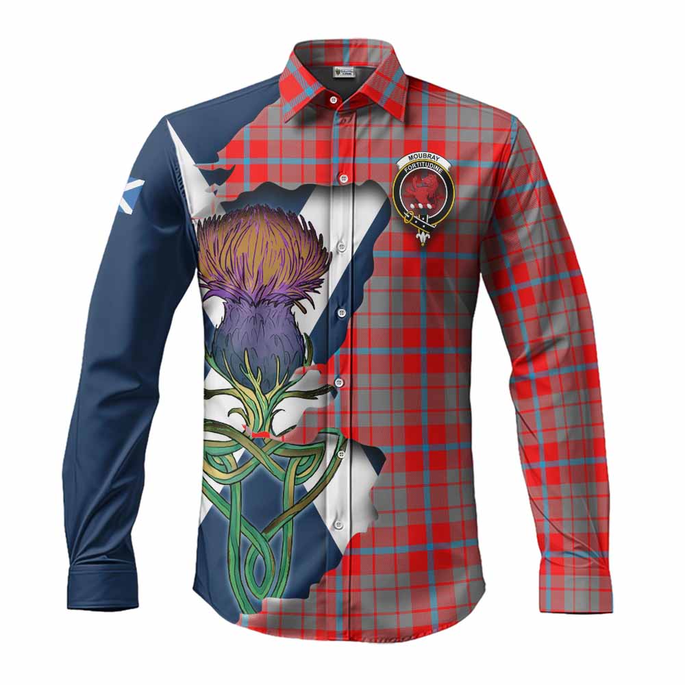 Moubray Tartan Family Crest Long Sleeve Button Shirt Scottish Thistle Celtic Inspired Men's Shirt S - Tartan Vibes Clothing