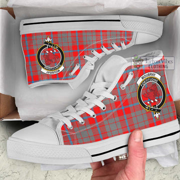 Moubray Tartan High Top Shoes with Family Crest Kid High Top - White Sole - Tartan Vibes Clothing