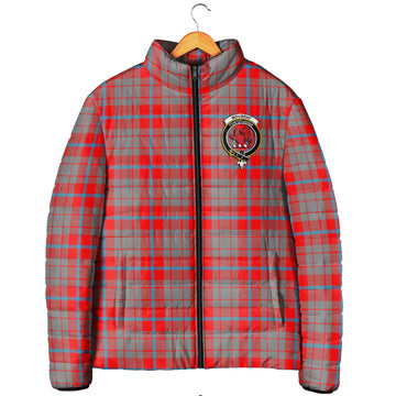 Moubray Tartan Padded Jacket with Family Crest Men's Padded Jacket - Tartan Vibes Clothing