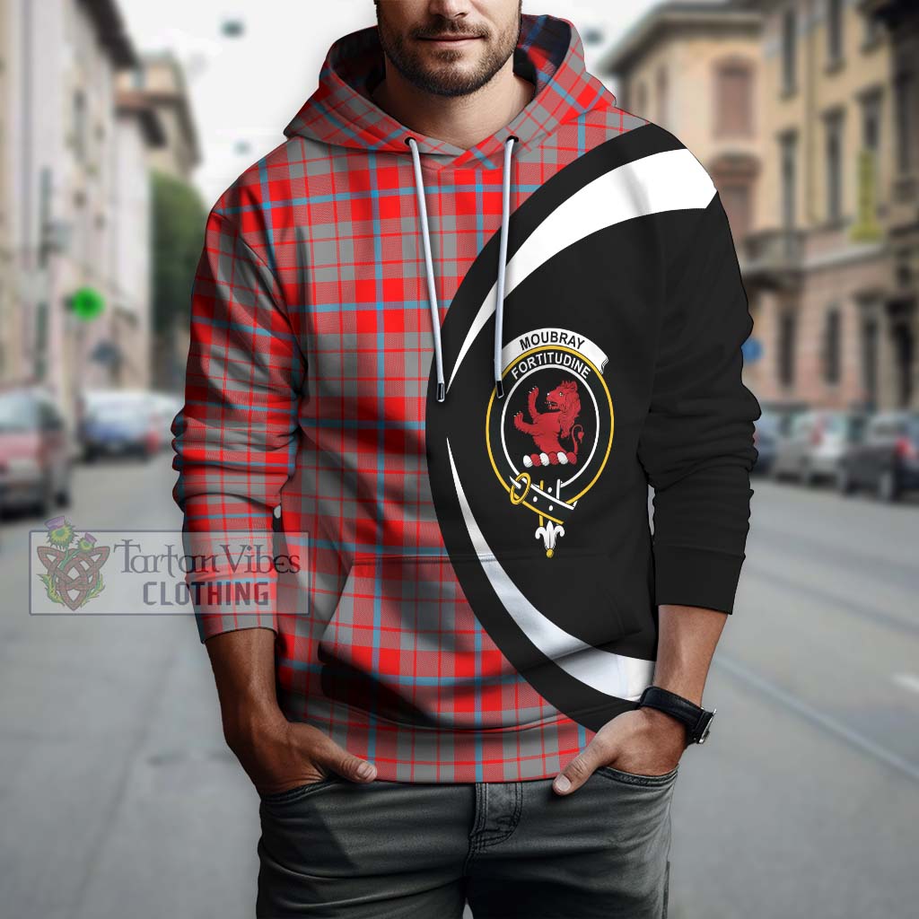 Moubray Tartan Hoodie with Family Crest Circle Style Zip Hoodie - Tartan Vibes Clothing