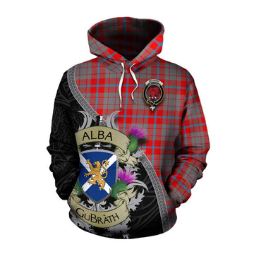 Moubray Tartan Family Crest Cotton Hoodie Lion Rampant Royal Thistle Shield Celtic Inspired Pullover Hoodie XS - Tartan Vibes Clothing