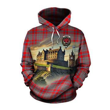 Moubray Tartan Family Crest Cotton Hoodie with Scottish Ancient Castle Style Pullover Hoodie XS - Tartan Vibes Clothing