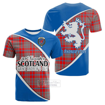 Moubray Family Crest Tartan Cotton T-shirt Celebrate Saint Andrew's Day in Style