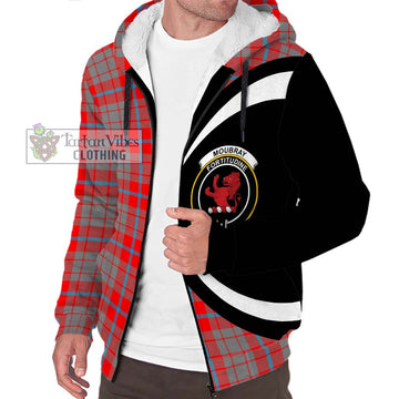 Moubray Tartan Sherpa Hoodie with Family Crest Circle Style Unisex S - Tartan Vibes Clothing
