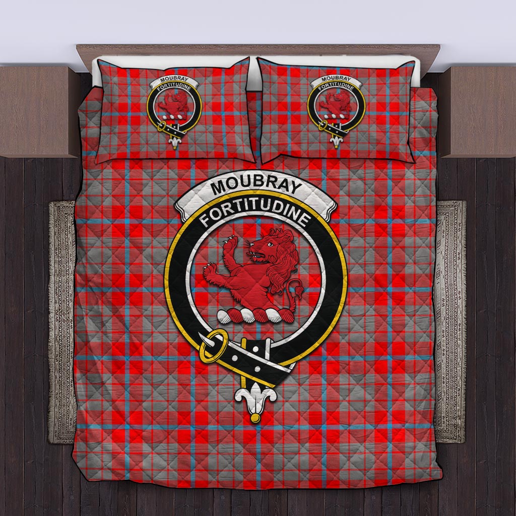 Moubray Tartan Quilt Bed Set with Family Crest King - Tartan Vibes Clothing