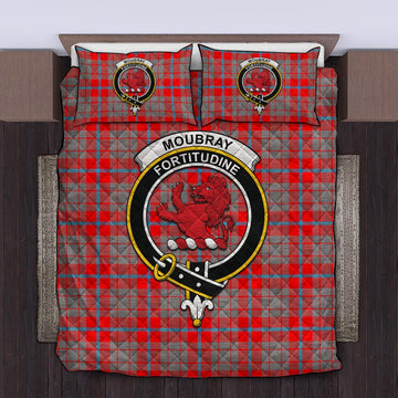 Moubray Tartan Quilt Bed Set with Family Crest King - Tartan Vibes Clothing