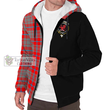 Moubray Tartan Sherpa Hoodie with Family Crest and Half Of Me Style Unisex S - Tartan Vibes Clothing