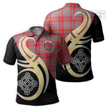 Moubray Tartan Polo Shirt with Family Crest and Celtic Symbol Style Kid - Tartan Vibes Clothing