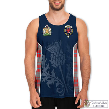 Moubray Tartan Men's Tanks Top with Family Crest and Scottish Thistle Vibes Sport Style 5XL - Tartan Vibes Clothing