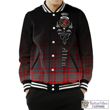Moubray Tartan Baseball Jacket Featuring Alba Gu Brath Family Crest Celtic Inspired Unisex - Tartan Vibes Clothing