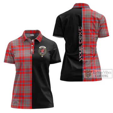 Moubray Tartan Women's Polo Shirt with Family Crest and Half Of Me Style Women - Tartan Vibes Clothing