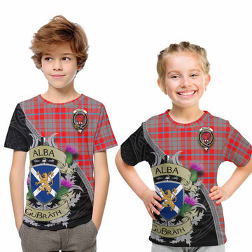 Moubray Tartan Family Crest Kid T-Shirt Lion Rampant Royal Thistle Shield Celtic Inspired Youth XL Size14 - Tartan Vibes Clothing