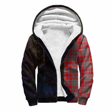 Tartan Vibes Clothing Moubray Tartan Family Crest Sherpa Hoodie Alba Gu Brath Be Brave Lion Ancient Style