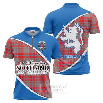 Moubray Family Crest Tartan Zipper Polo Shirt Celebrate Saint Andrew's Day in Style Unisex - Tartan Vibes Clothing