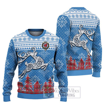 Moubray Clan Christmas Ugly Sweater Celtic Reindeer Style Unisex - Tartan Vibes Clothing