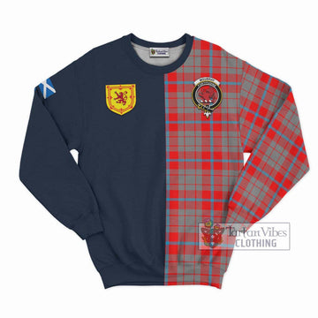 Moubray Tartan Sweatshirt Alba with Scottish Lion Royal Arm Half Style Unisex - Tartan Vibes Clothing