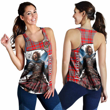 Tartan Vibes Clothing Moubray Crest Tartan Women's Racerback Tanks Inspired by the Freedom of Scottish Warrior