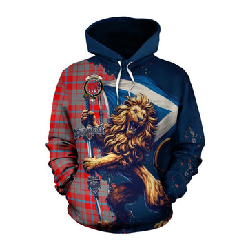 Moubray Tartan Family Crest Cotton Hoodie with Scottish Majestic Lion Pullover Hoodie XS - Tartan Vibes Clothing