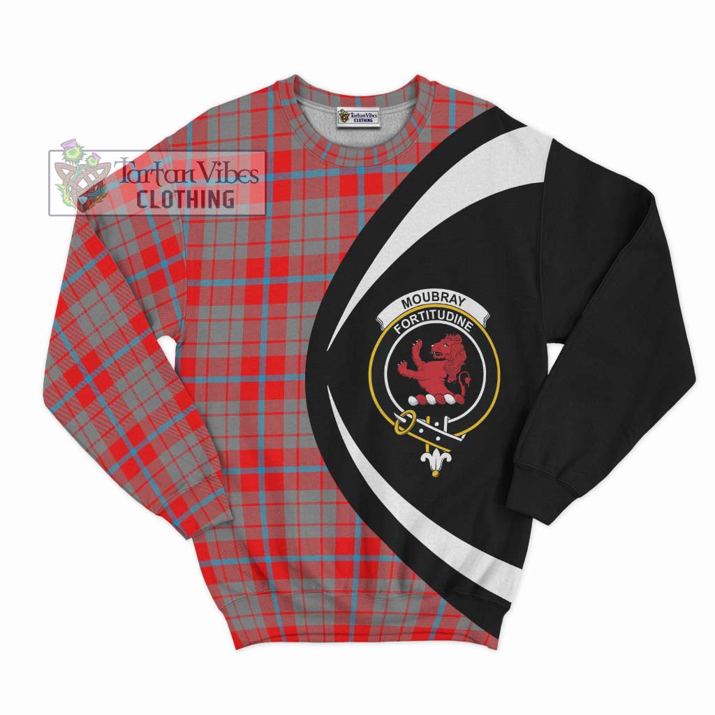 Moubray Tartan Sweatshirt with Family Crest Circle Style Unisex - Tartan Vibes Clothing