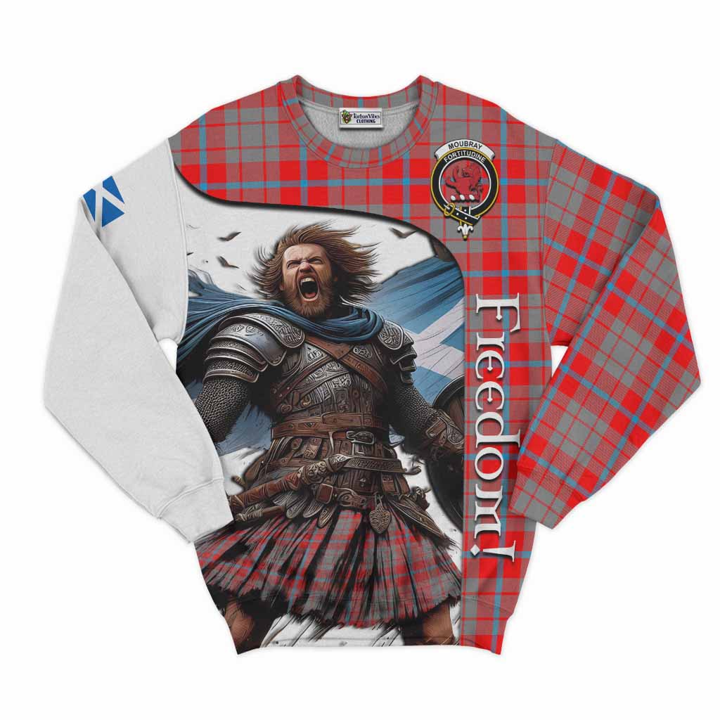 Tartan Vibes Clothing Moubray Crest Tartan Sweatshirt Inspired by the Freedom of Scottish Warrior
