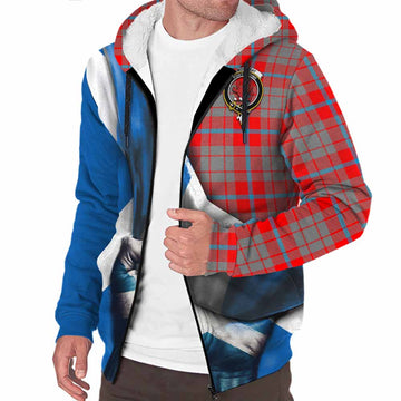 Moubray Tartan Sherpa Hoodie with Family Crest Scotland Patriotic Style Unisex S - Tartan Vibes Clothing