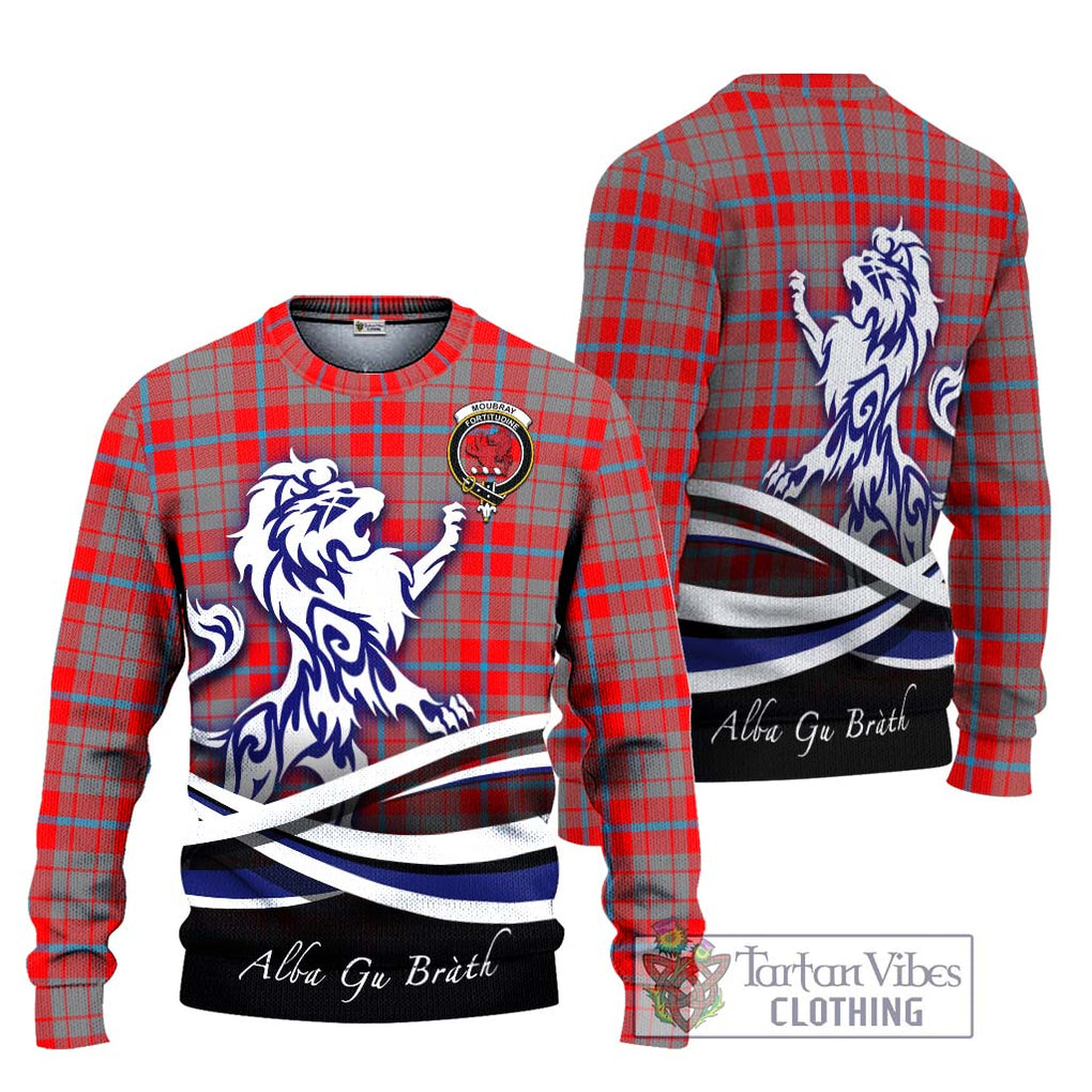 Moubray Tartan Ugly Sweater with Alba Gu Brath Regal Lion Emblem Unisex - Tartan Vibes Clothing