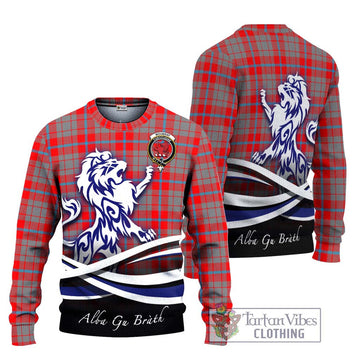 Moubray Tartan Ugly Sweater with Alba Gu Brath Regal Lion Emblem Unisex - Tartan Vibes Clothing