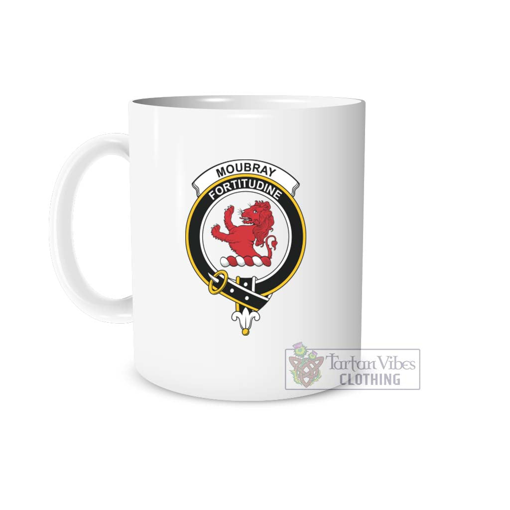 Moubray Family Crest Ceramic Mug White - 2D-tartanvibesclothing