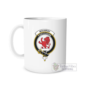 Moubray Family Crest Ceramic Mug White - 2D-tartanvibesclothing