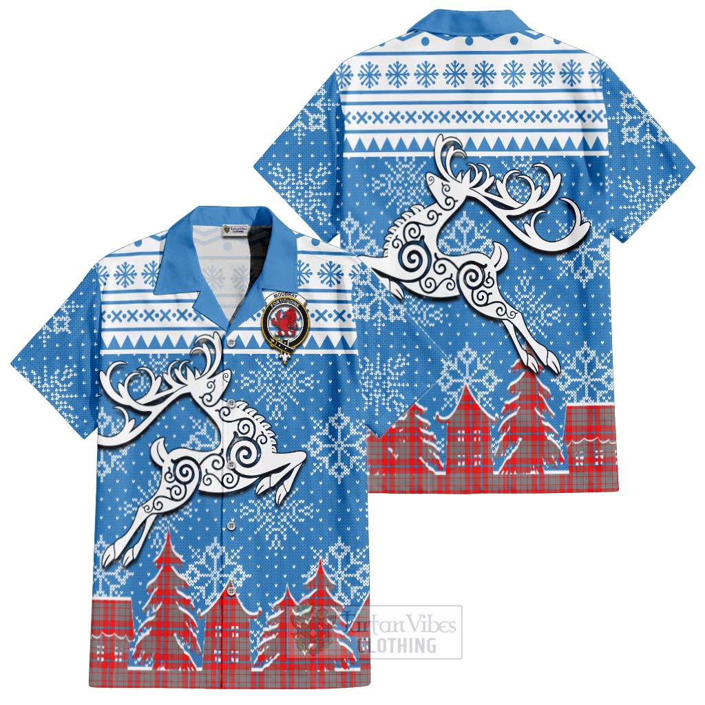 Moubray Clan Christmas Hawaiian Shirt Celtic Reindeer Style Kid - Tartan Vibes Clothing