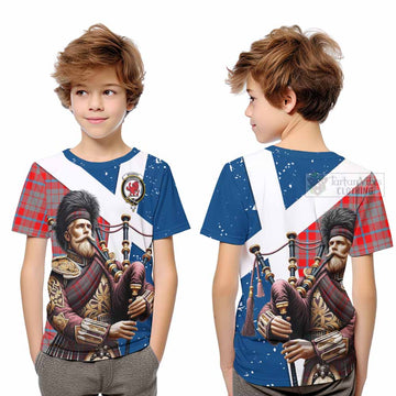 Moubray Tartan Kid T-Shirt with Family Crest Scottish Bagpiper Vibes Youth XL Size14 - Tartan Vibes Clothing