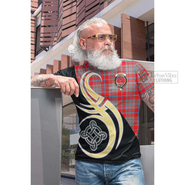 Moubray Tartan Cotton T-shirt with Family Crest and Celtic Symbol Style Men's Shirt - Tartan Vibes Clothing