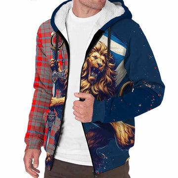 Moubray Tartan Family Crest Sherpa Hoodie with Scottish Majestic Lion Unisex S - Tartan Vibes Clothing