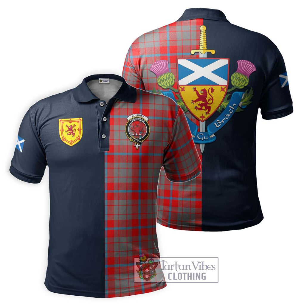 Moubray Tartan Polo Shirt Alba with Scottish Lion Royal Arm Half Style Kid - Tartan Vibes Clothing