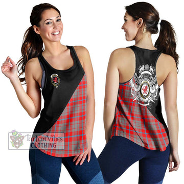Moubray Tartan Women's Racerback Tanks with Family Crest and Military Logo Style 4XL - Tartan Vibes Clothing