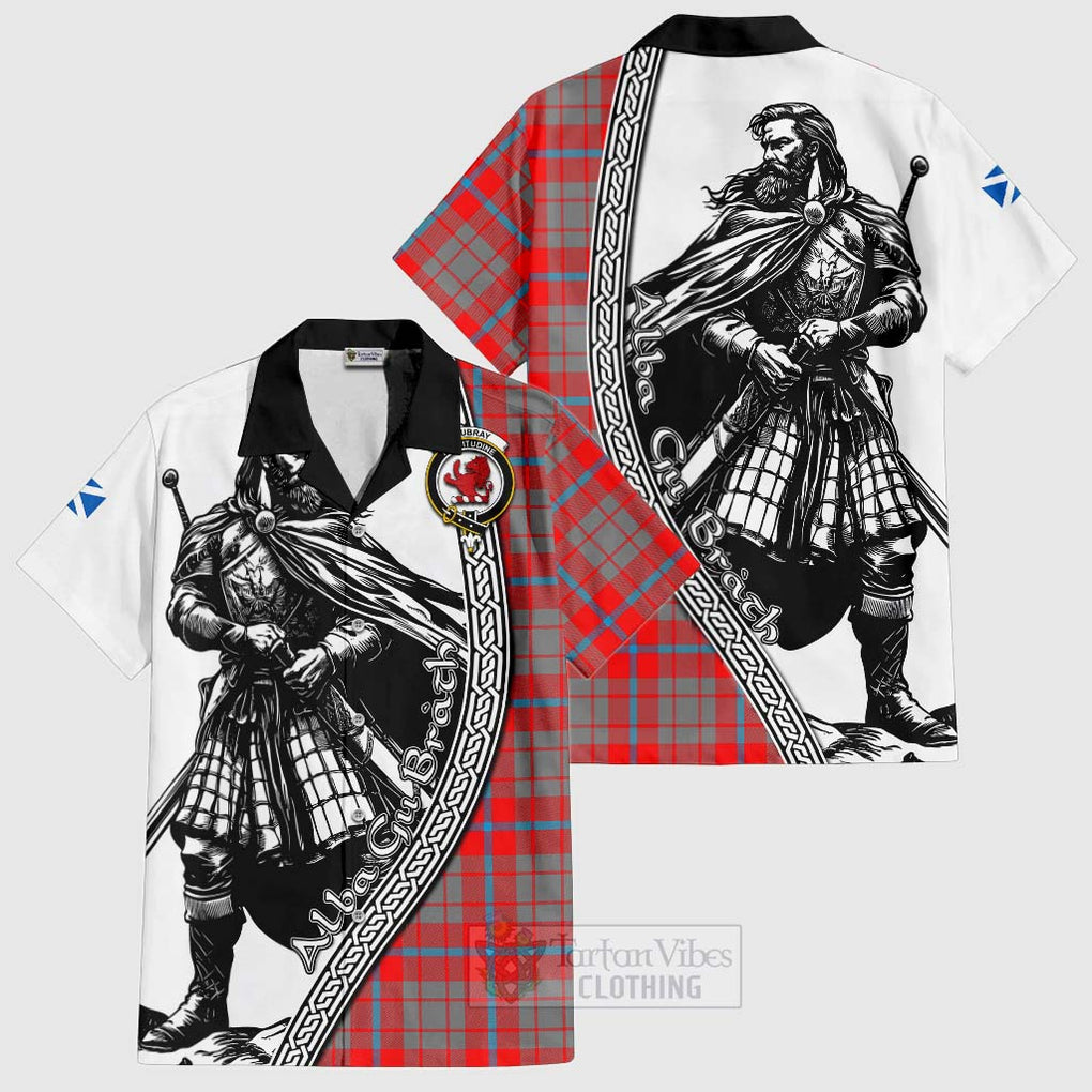 Moubray Tartan Clan Crest Hawaiian Shirt with Highlander Warrior Celtic Style Kid - Tartan Vibes Clothing