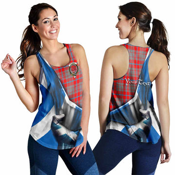 Moubray Tartan Women's Racerback Tanks with Family Crest Scotland Patriotic Style 4XL - Tartan Vibes Clothing