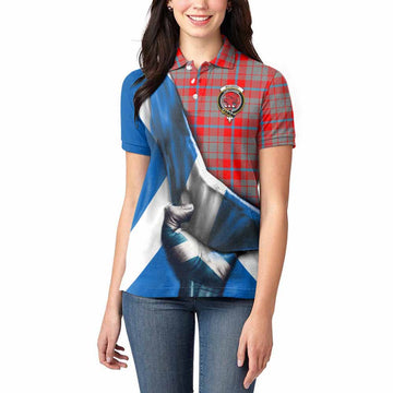 Moubray Tartan Women's Polo Shirt with Family Crest Scotland Patriotic Style Women - Tartan Vibes Clothing