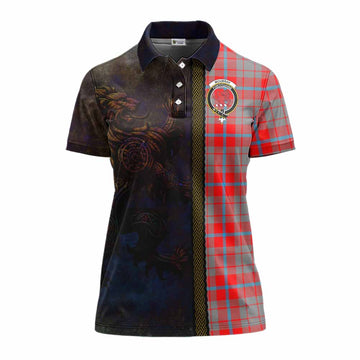 Moubray Tartan Family Crest Women's Polo Shirt Alba Gu Brath Be Brave Lion Ancient Style Women - Tartan Vibes Clothing