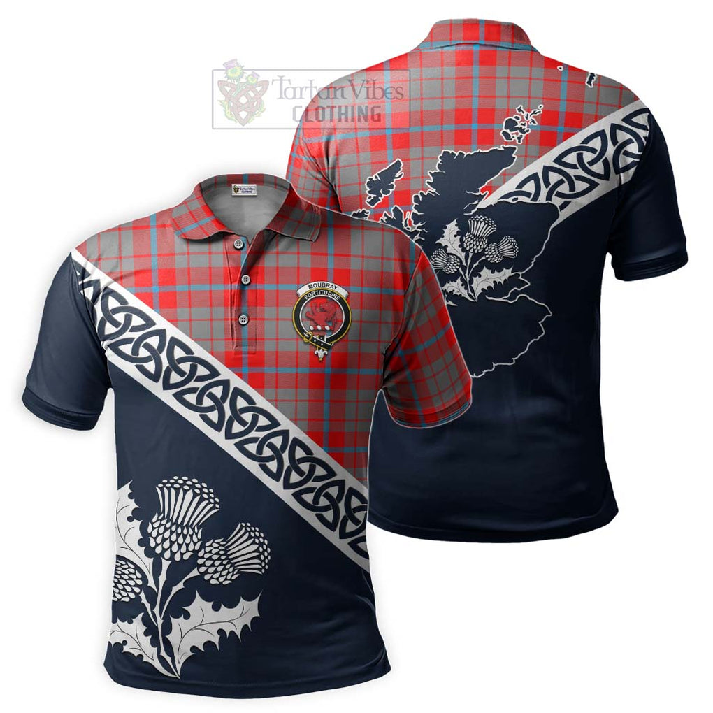 Moubray Tartan Polo Shirt Featuring Thistle and Scotland Map Kid - Tartanvibesclothing Store