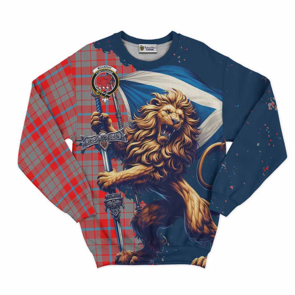 Moubray Tartan Family Crest Sweatshirt with Scottish Majestic Lion Unisex - Tartan Vibes Clothing